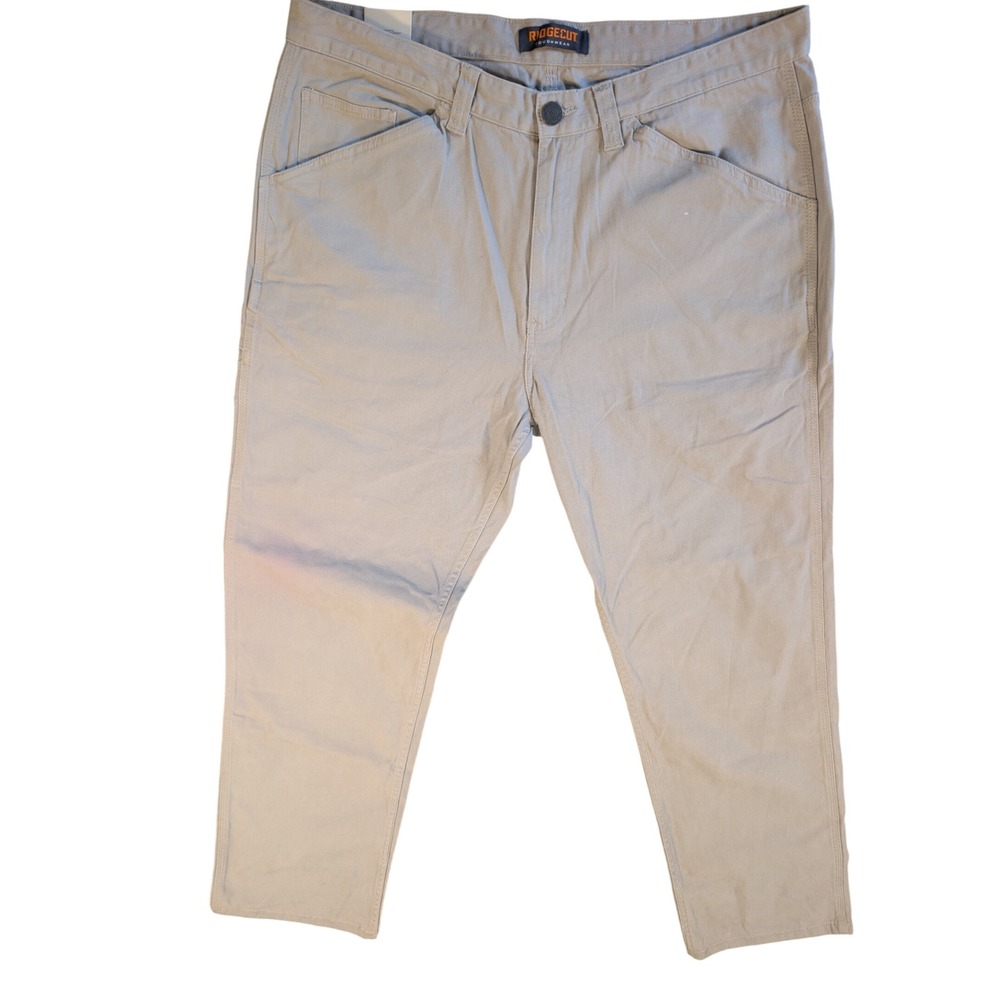 Ridgecut Mens Canvas Work Pant Straight Fit Cotton Gray Utility Pants Size 38x32